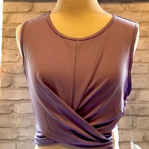 Fabletics powertouch light front twist tank lavender scoop neck top athletic
